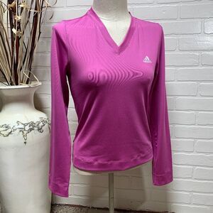 Adidas Womens Long Sleeve V Neck Athletic Top Sm